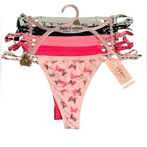 NWT•Juicy Couture Women’s5pk Butterfly Line-less Thong Collection